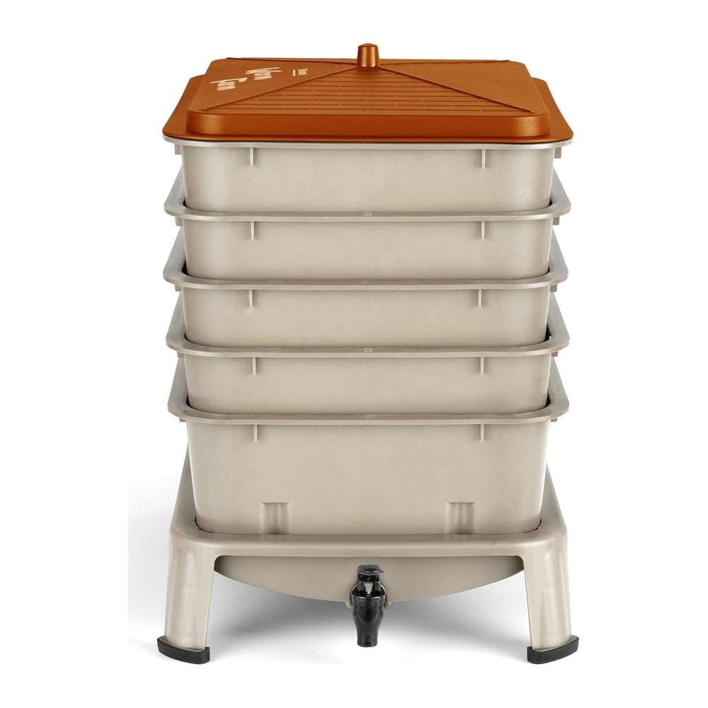 Blütezeit 5-Tray Worm Compost Bin, 53QT Outdoor & Indoor Worm Composter w...