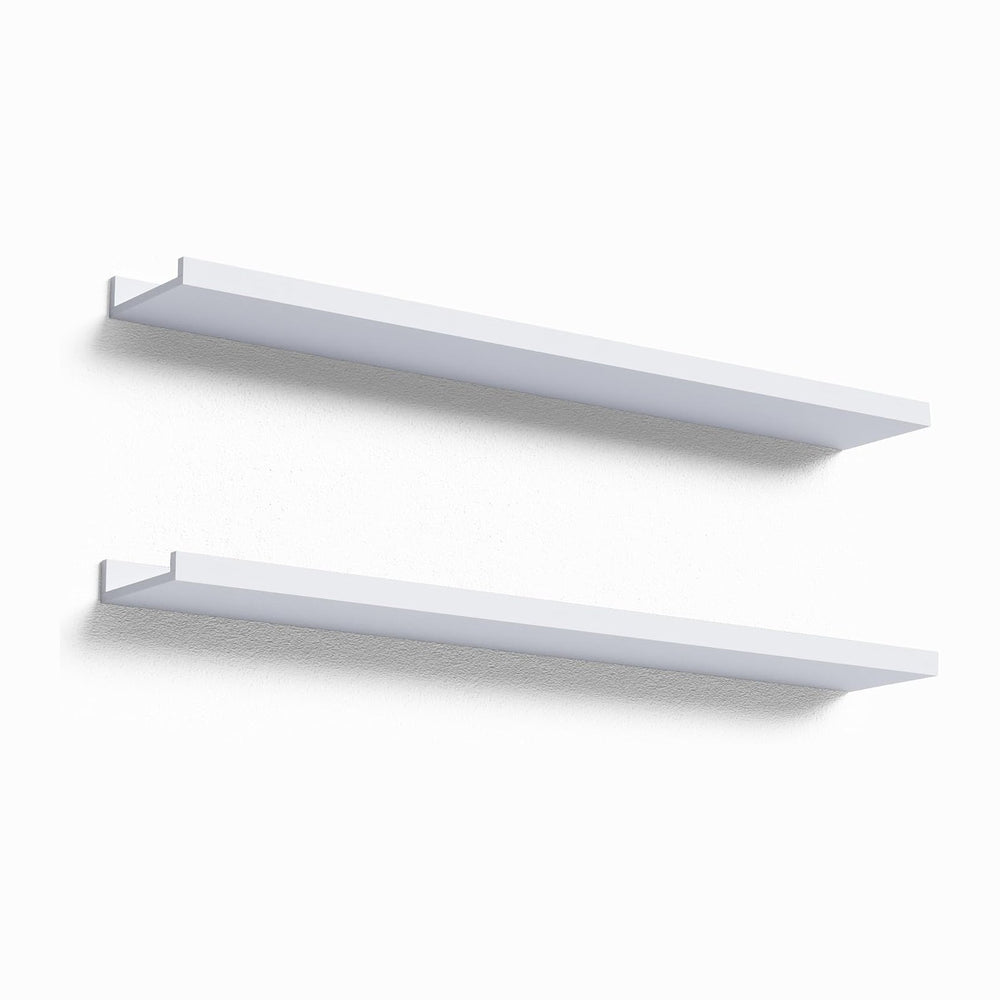Boswillon Floating Shelves Set of 2, Long Wall Shelf with Lip, 36in, Oak
