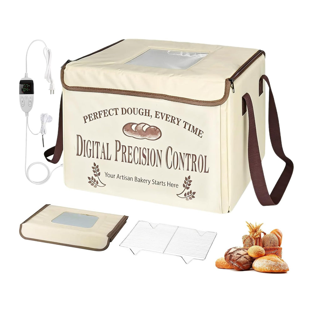 Bread Proofing Box, Folding Dough Proofing Warming Box with 50-113℉ Temp Cont...
