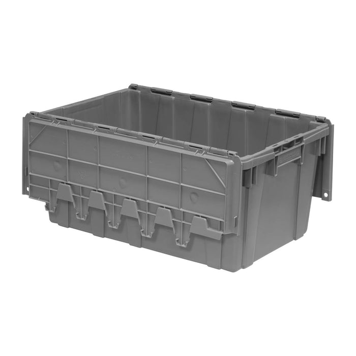 Buckhorn 17G Industrial Plastic Storage Container, Lid Attached, Stackable