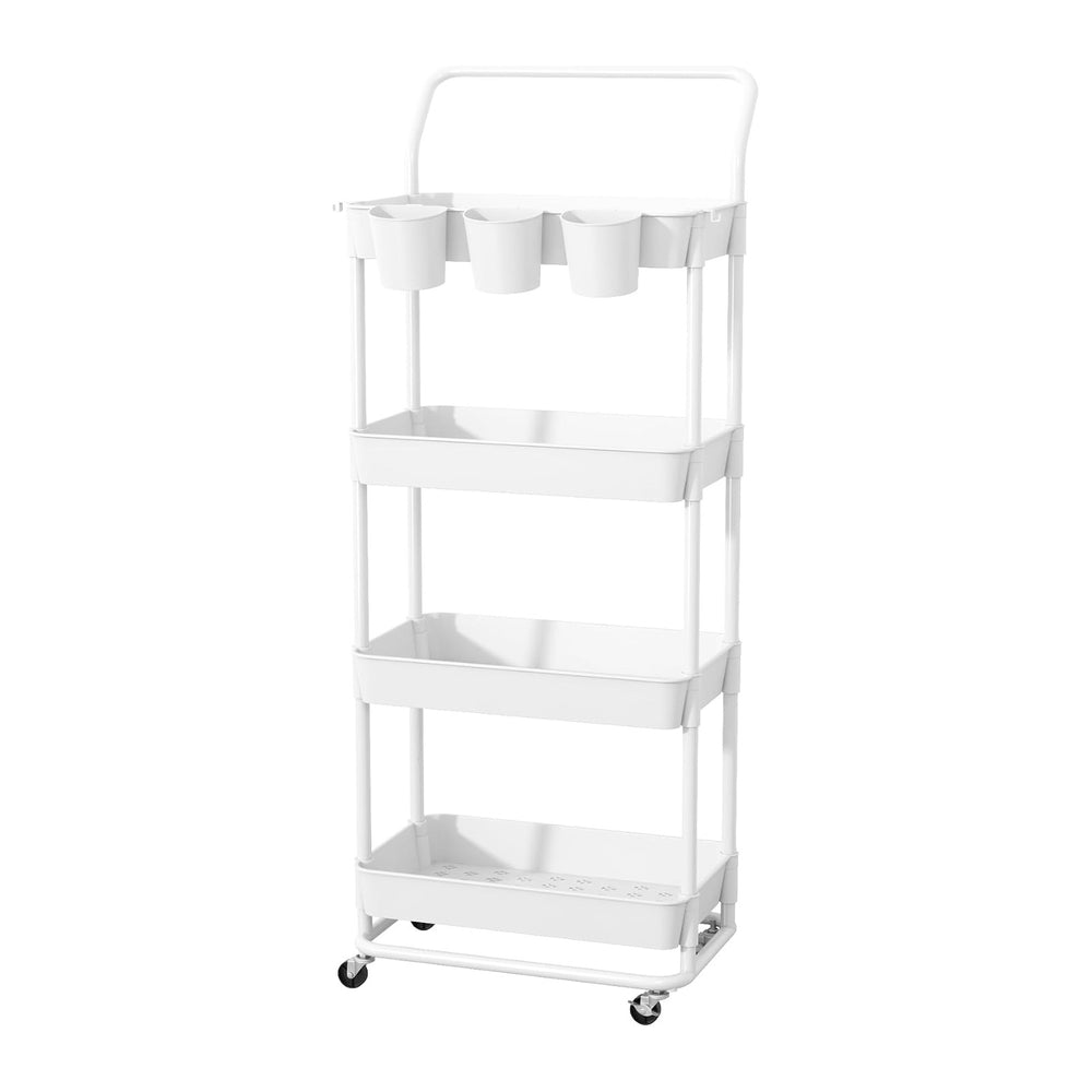 Buzowruil 4-Tier Rolling Utility Cart, Storage Cart with Handle Multi-Purpose...