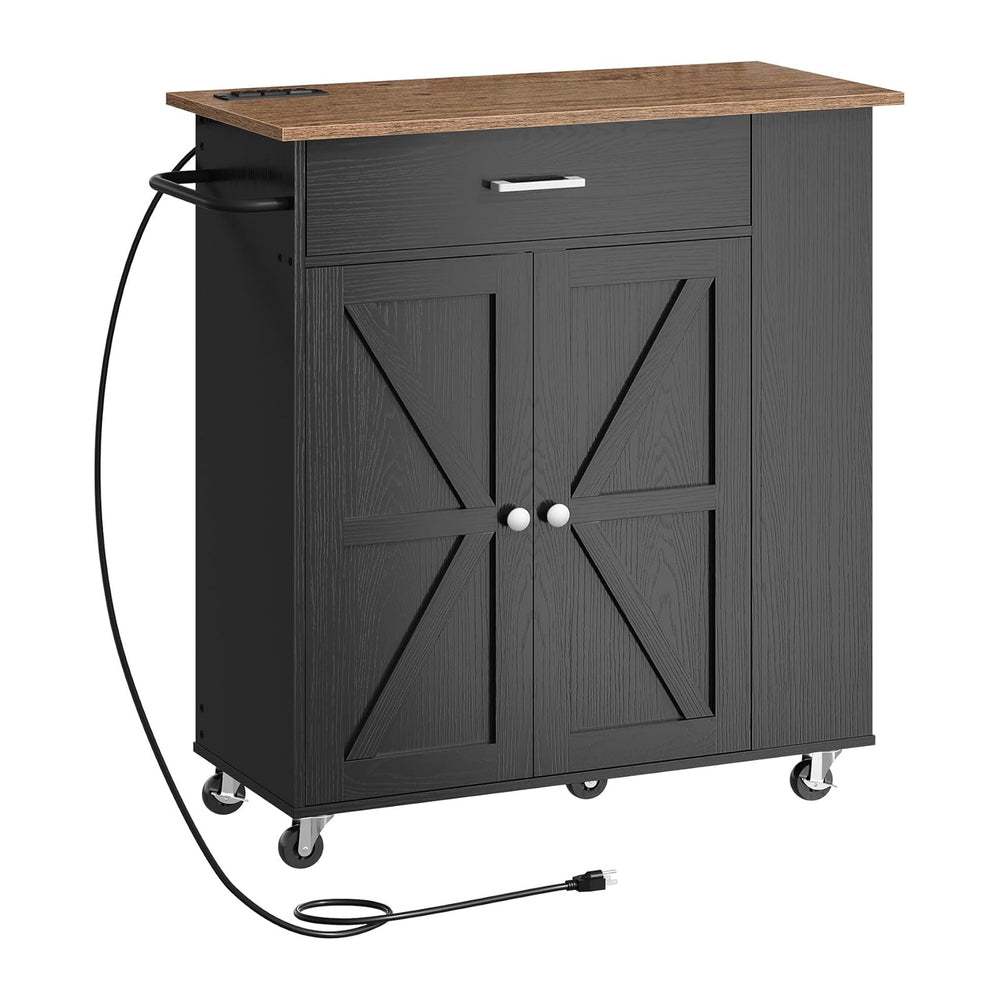 CHOEZON Kitchen Island Cart with Storage, Bar Cart with Charging Station, Kit...
