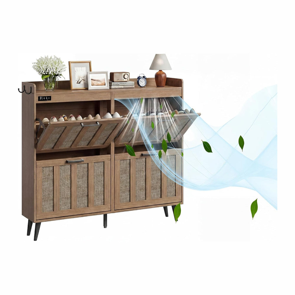 ChooChoo Shoe Storage Cabinet with 4 Flip Drawers and Deodorizer