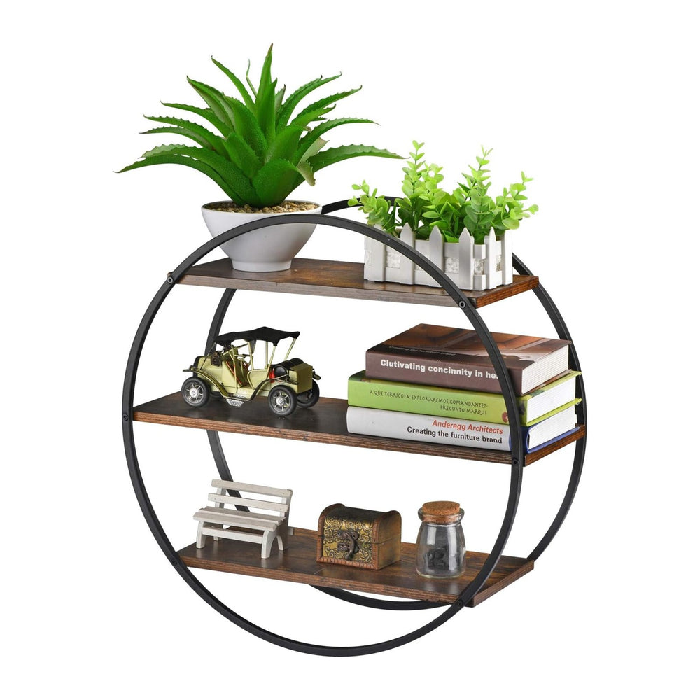 Circle Shelf Wall Decor, 3 Tier Decorative Round Wall Shelf