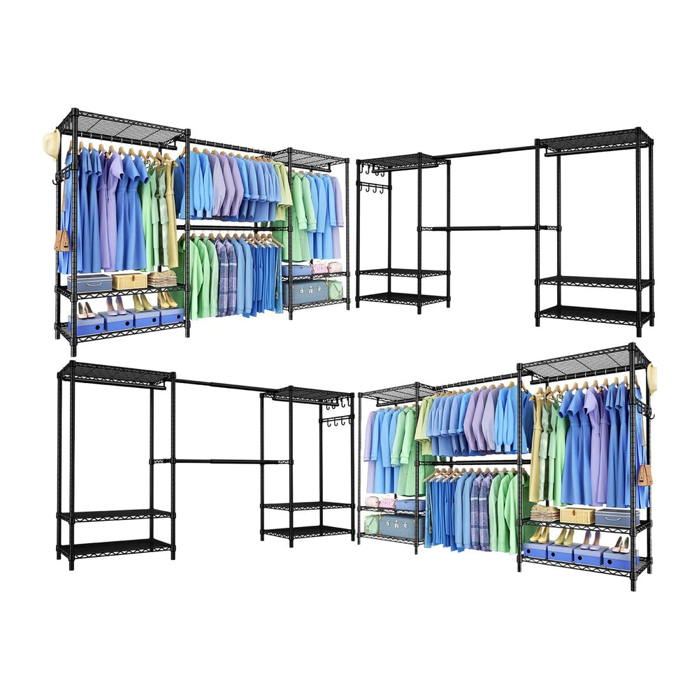 Clothing Rack for Hanging Clothes: Heavy Duty Clothes Rack, 71.5-91" W E...