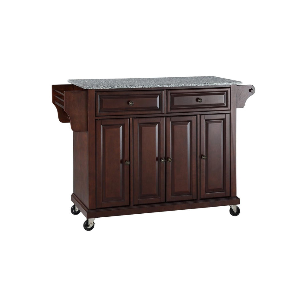 Crosley Furniture Full Size Granite Top Rolling Kitchen Island Storage Cart, ...