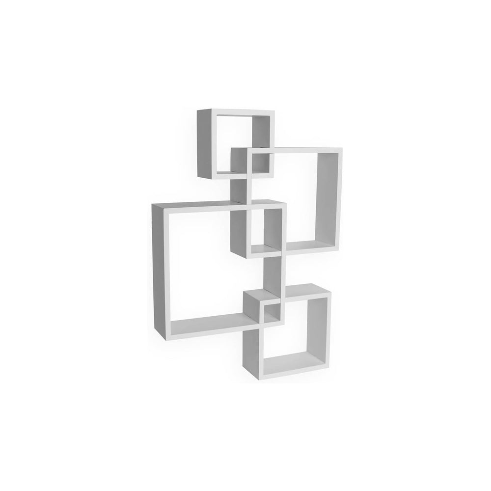 Danya B BR1023WH Decorative Wall Mount Floating Intersecting Cube Accent Wall...