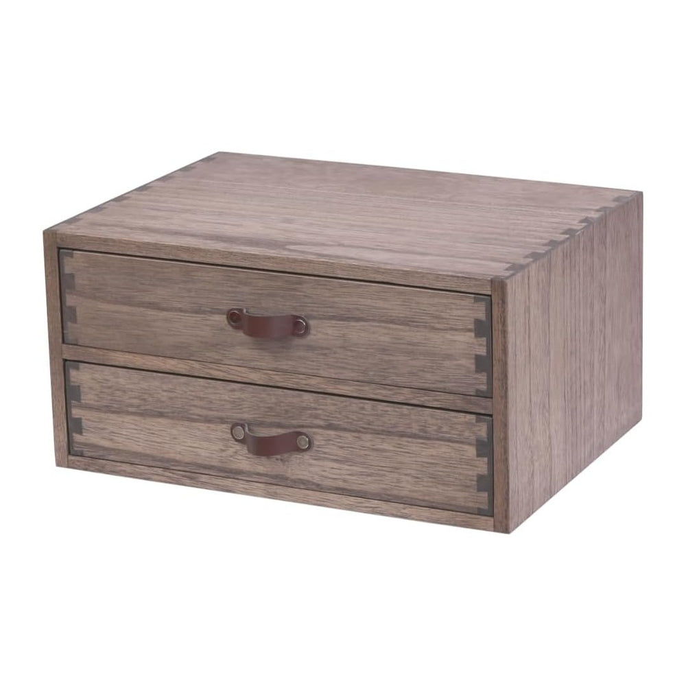 DDYURI Wood 2 Drawer Desktop Organizer Cabinet - Desk Storage Box for Kitchen...