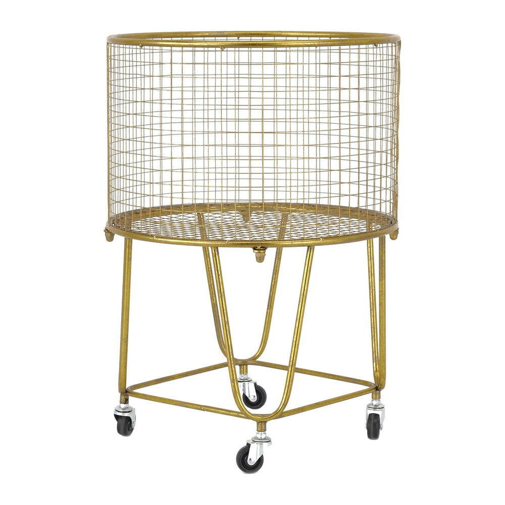 Deco 79 Metal Storage Cart with Wheels 18" x 18" x 24", Satin ...