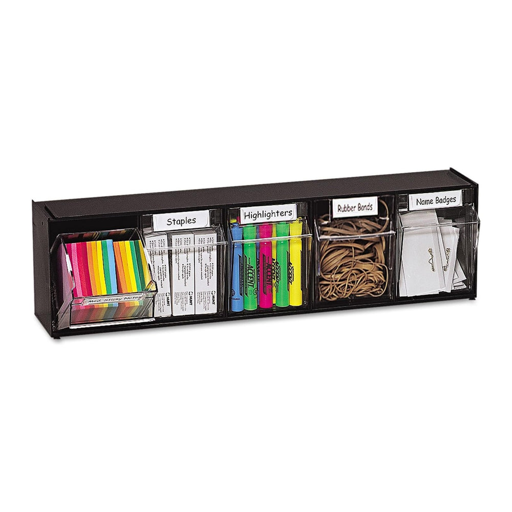Deflecto 20504OP Five-bin horizontal tilt bin storage system, 23-5/8w x 5-1/4...