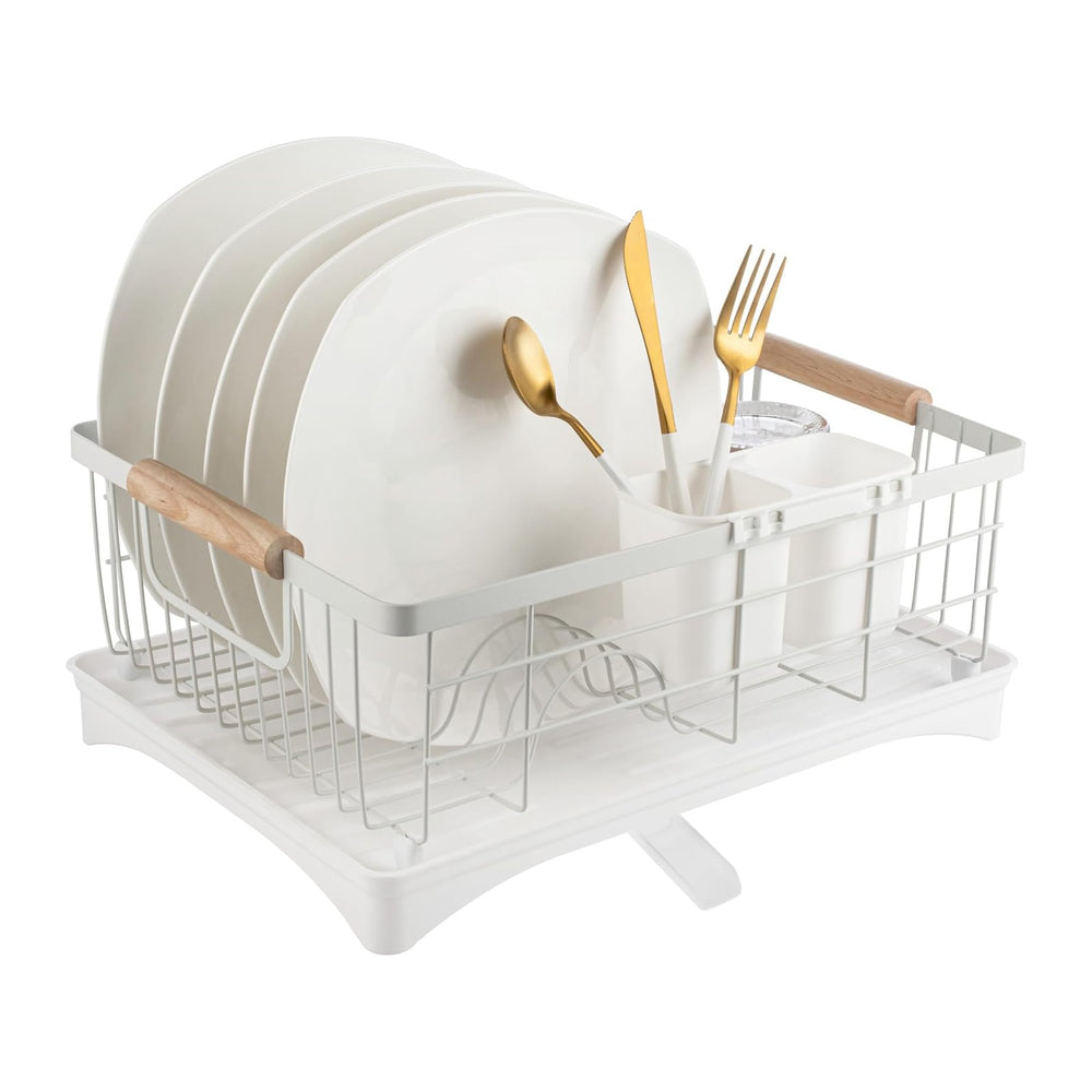 Dish Drainer Rack - Plate, Cutlery, Pots, and Pans Drying Rack for Kitchen wi...