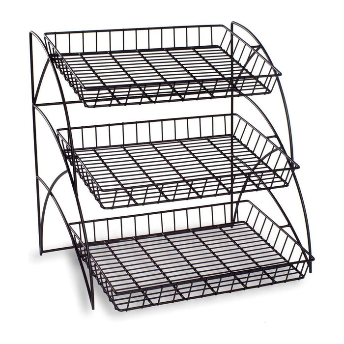 Displays2go 3-Tiered Wire Shelving Display Rack
