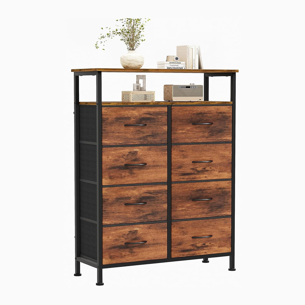 DUMOS Tall 8 Drawer Dresser for Bedroom, Storage Chest of Drawers Cabinet