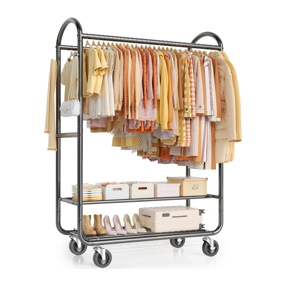 EAGMAK Heavy Duty Clothing Racks for Hanging Clothes 720 Lbs, Rolling Clothes...