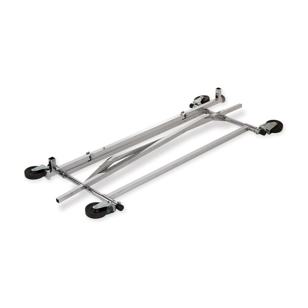 Econoco Collapsible Rolling Clothes Rack, Commercial Grade, Chrome, 48in W