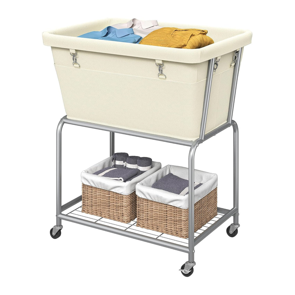 ELYKEN Rolling Laundry Hamper with Wheels, Removable Bag, Laundry Cart