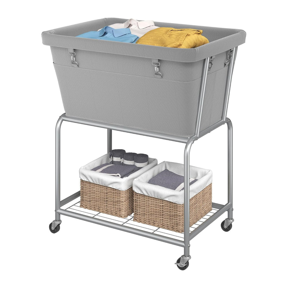 ELYKEN Rolling Laundry Hamper with Wheels, Removable Bag, Laundry Cart