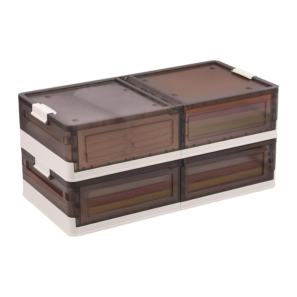 FAHKNS 2 Pack Under Bed Storage with Wheels, 17.2Gal Stackable Under Bed Stor...