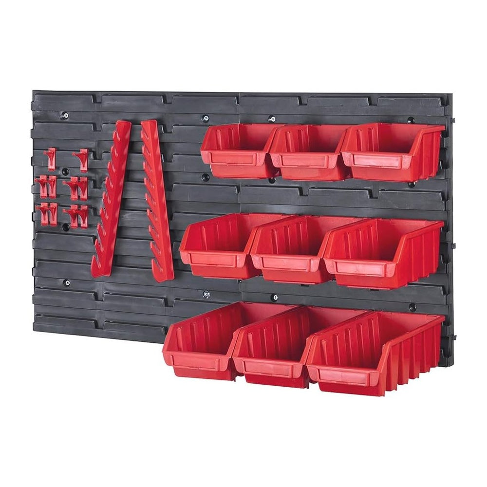 Faithfull FAIPAN12KIT Wall Mounted Organiser Storage Rack 22 Pieces, Includin...
