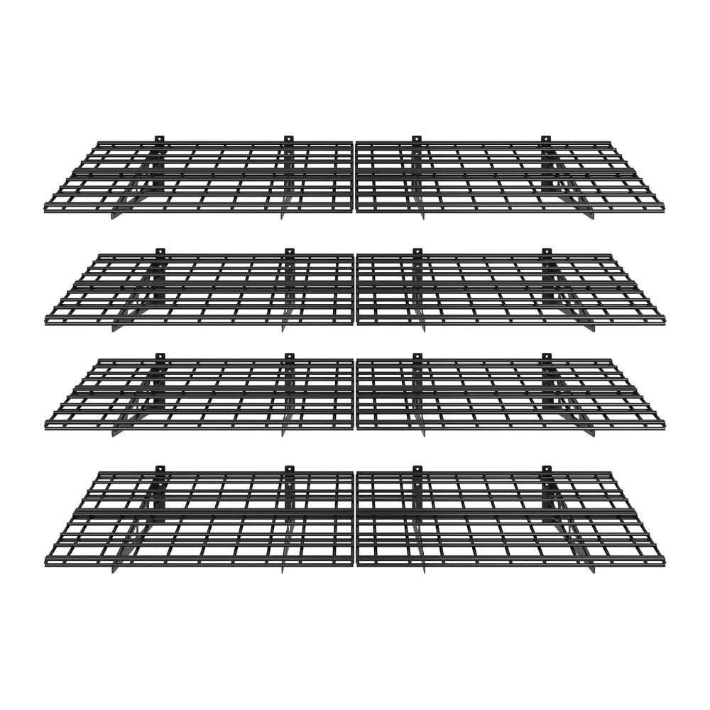 FLEXIMOUNTS 4-Pack 2x6ft 24-inch-by-72-inch Wall Shelf Garage Storage Rack Fl...