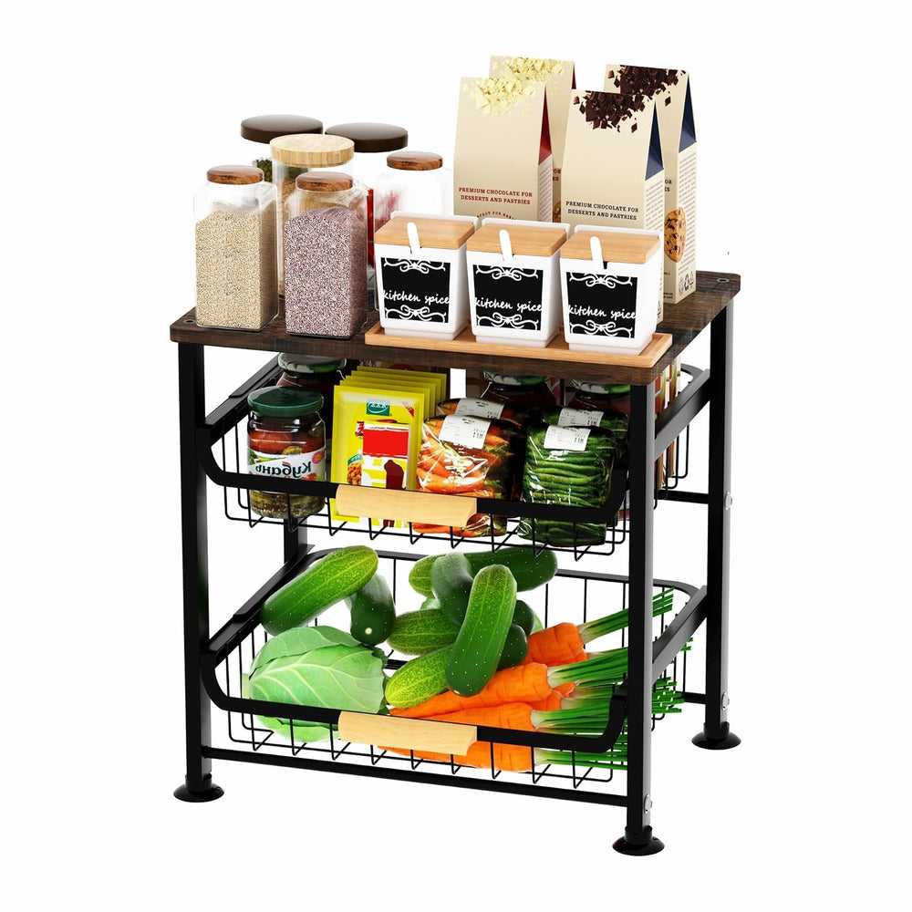 Fruit Vegetable Basket for Kitchen,3 Tier Pantry Organizers and Storage,Snack...
