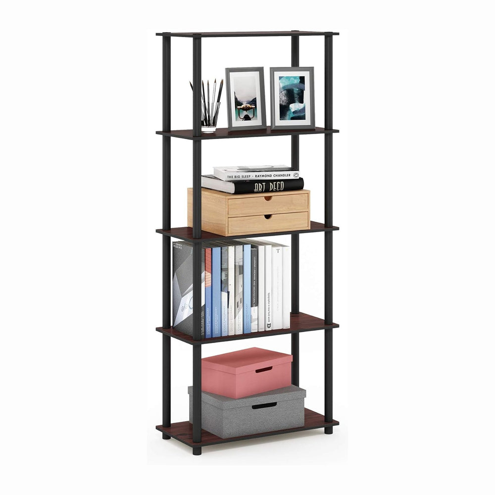 Furinno TURN-N-TUBE Storage Shelves, 5-Tier Book Shelf, Corner Shelf, Toolles...