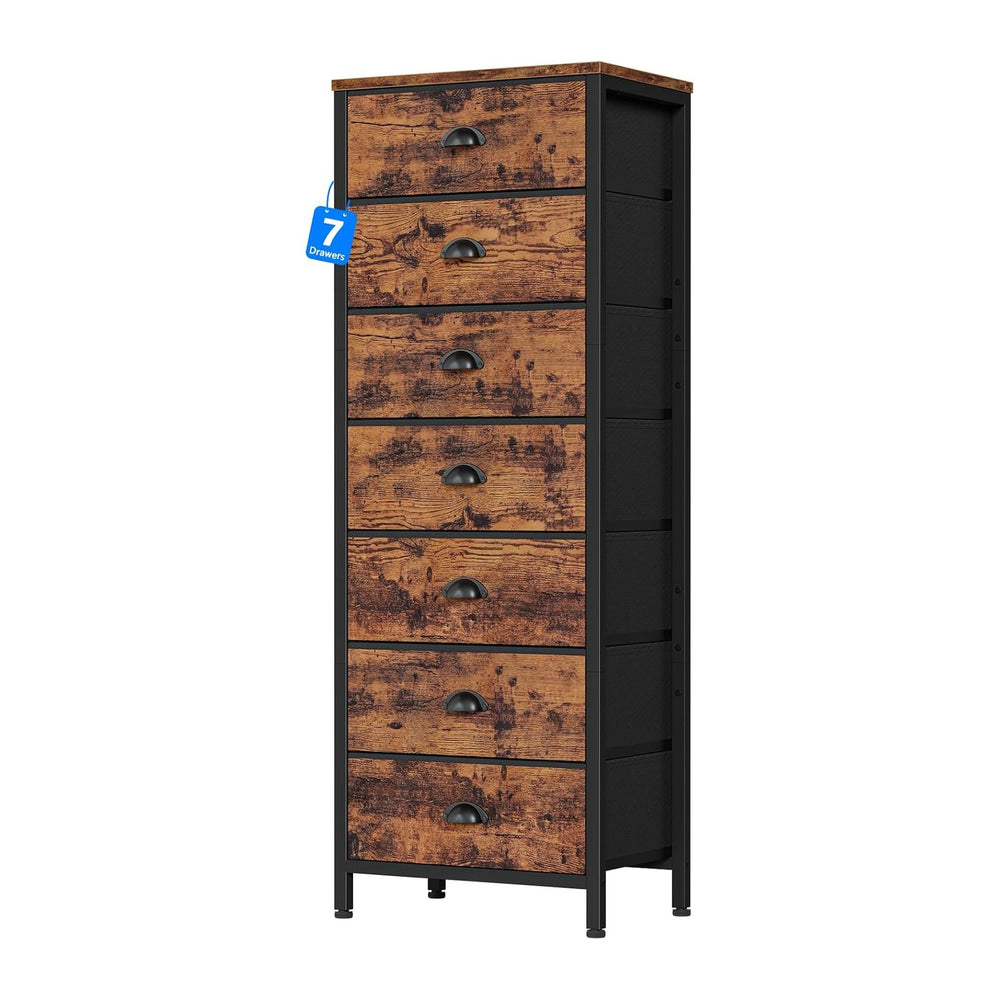 Furnulem Dresser for Bedroom, 7 Drawers Tall Chest of Drawers