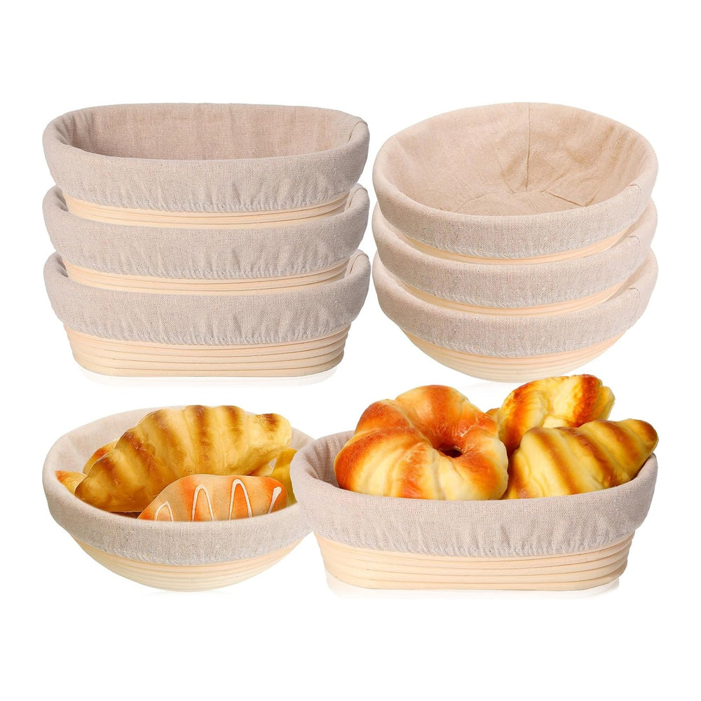 Geetery 6 Pack Bread Banneton Proofing Baskets 10 Inch Oval and 9 Inch Round ...