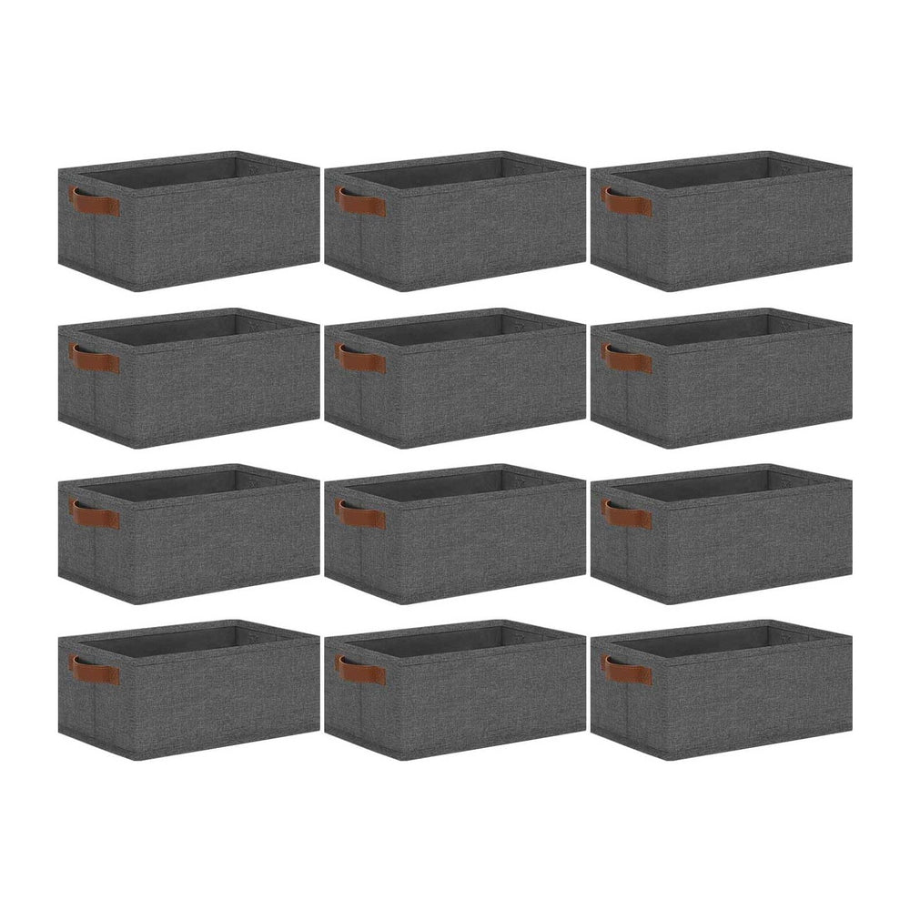 GhvyenntteS Small Fabric Storage Bins 12 Pack, 11.8" x 7.87" x 5.11...