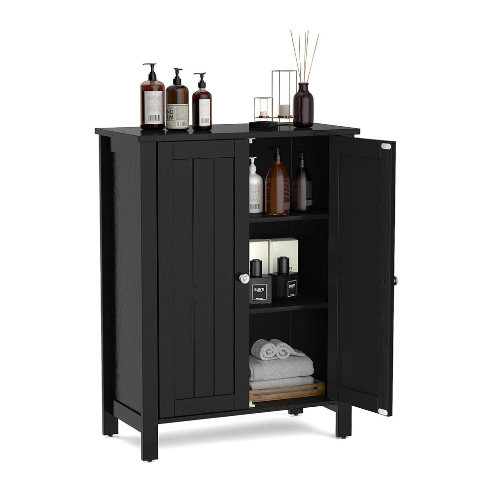 GOFLAME Bathroom Floor Cabinet, Freestanding Storage Organizer Cabinet with 3...