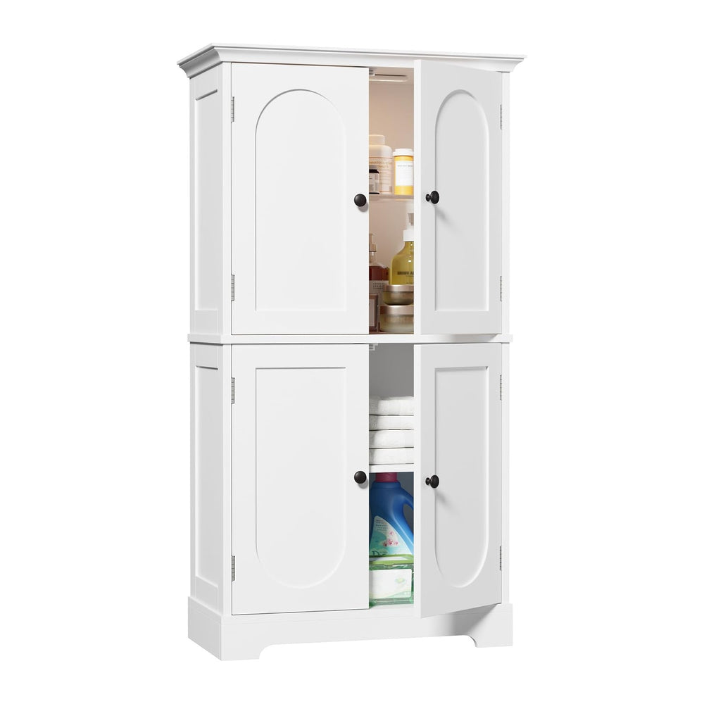 HAIOOU Bathroom Floor Cabinet with Motion Sensor Light - White