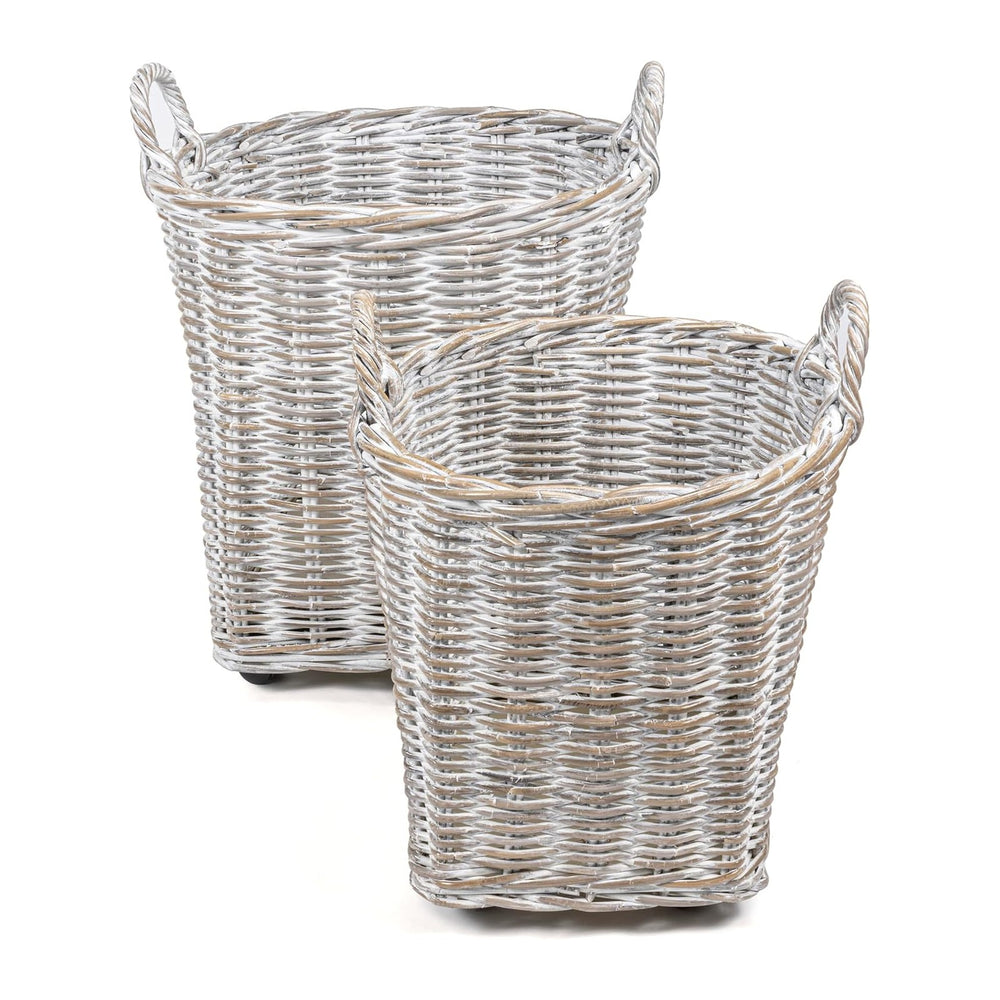 happimess Arbour Nesting Storage Baskets, White Wash/Kubu Gray, Set of 2