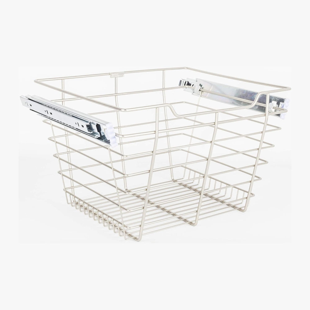 Hardware Resources POB1-161711 11" Tall Pull Out Wire Basket with Full E...