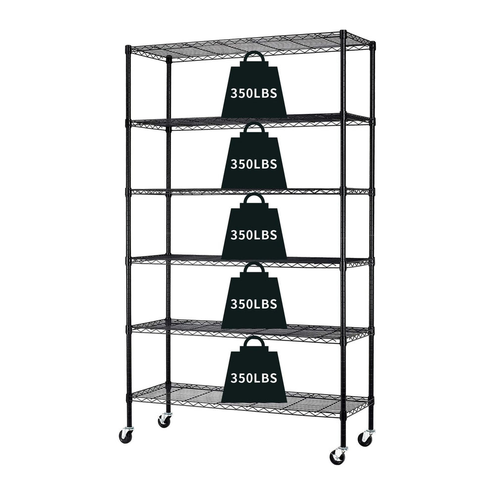 HCY 6-Tier Storage Shelf Heavy Duty Shelving Unit NSF Height Adjustable Metal...