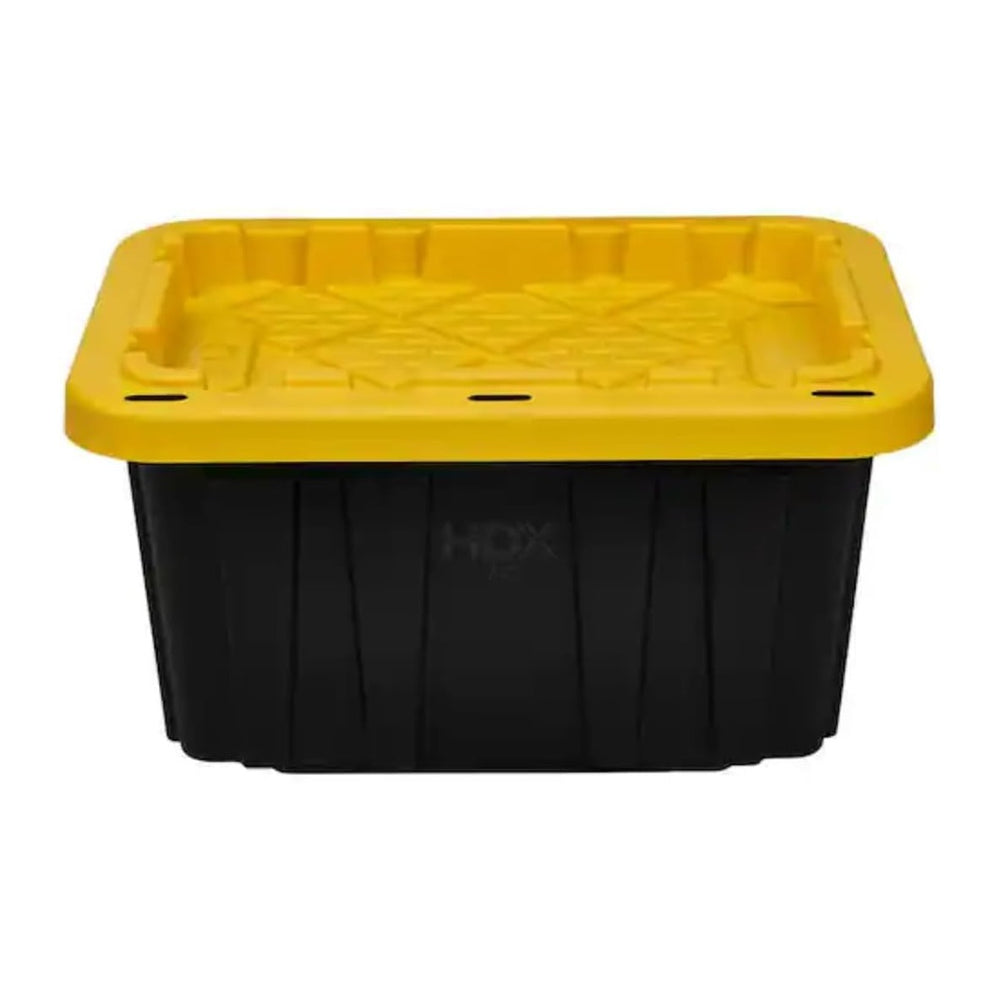 HDX Tough Polypropylene Plastic 27 Gal. Storage Tote in Black by HDX (4 pack)