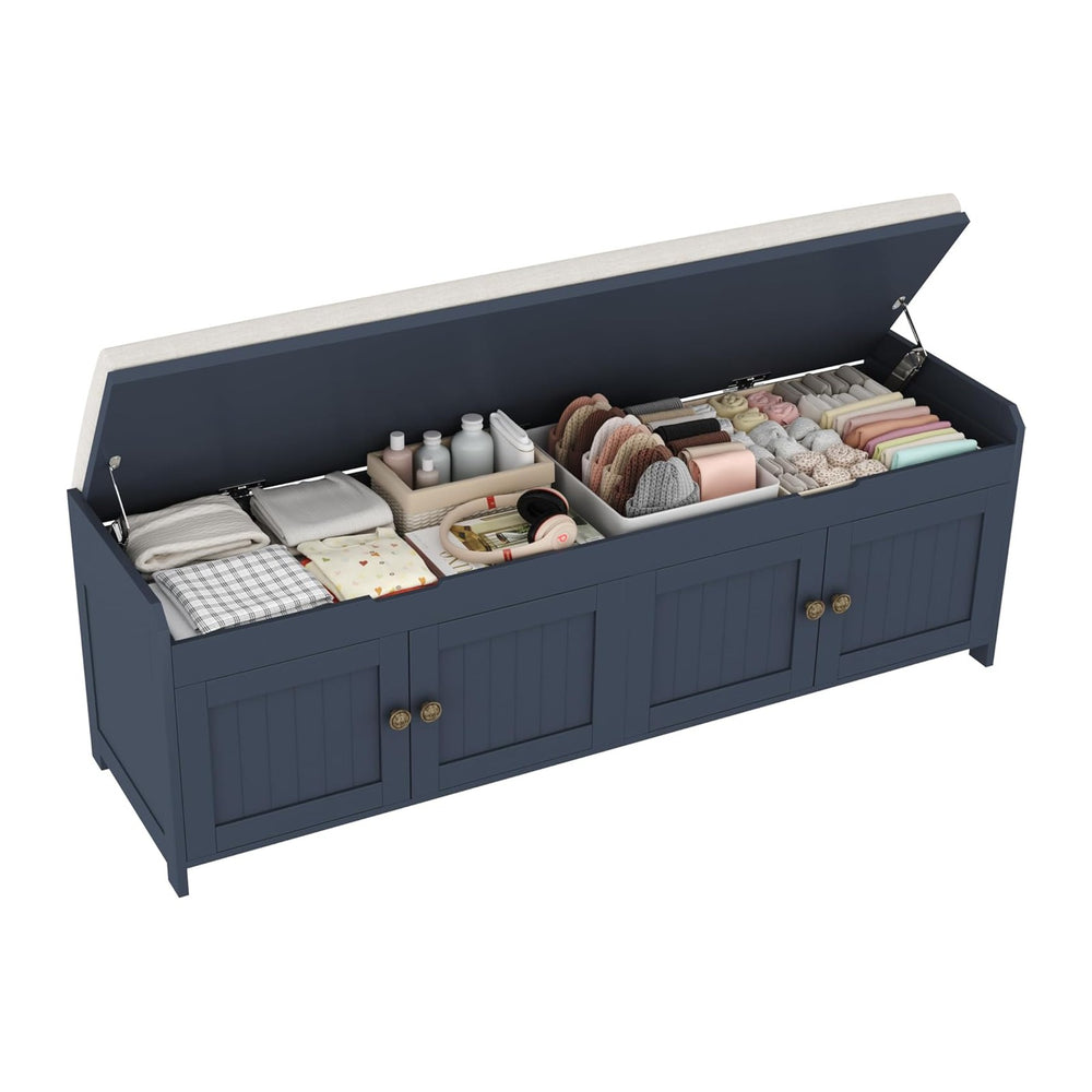 HOMEFORT 54.4" Shoe Bench with Lift Top Storage, Entryway Bench with Cus...