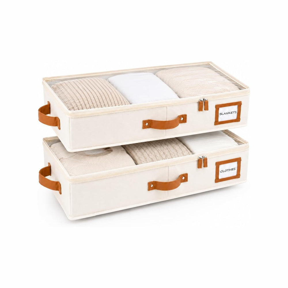 HOMELUX THEORY Under Bed Storage, Medium 2pc with Lid, Ivory