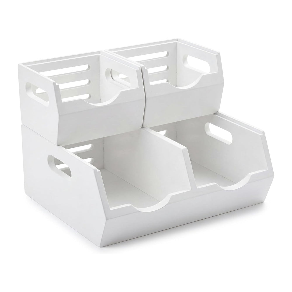 HOMESTEAD Stackable Solid Wood Storage Bins for Kitchen Pantry & Countert...