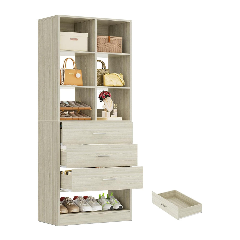 Homieasy Closet System Organizer with 3 Drawers and Partition Storage, Freest...