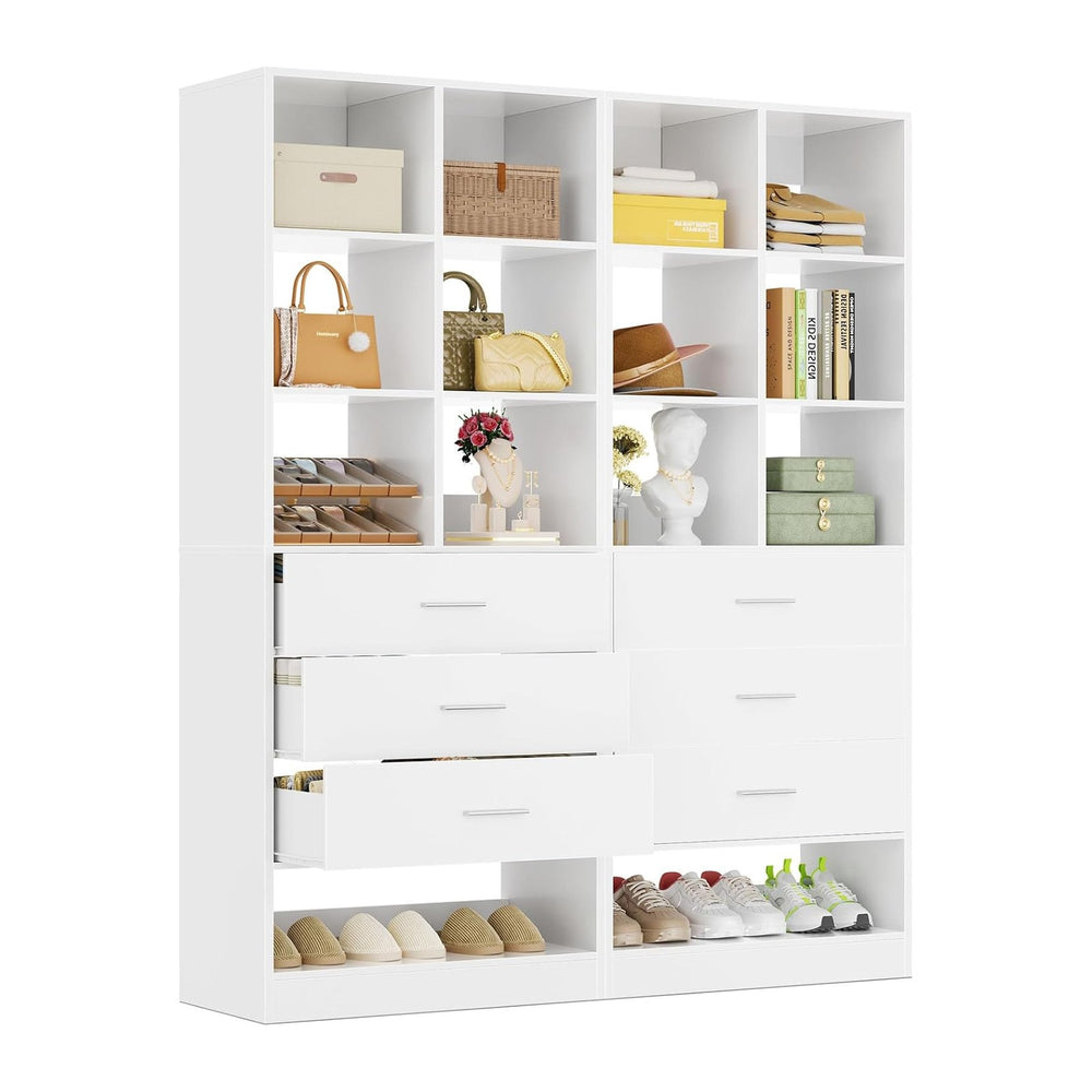Homieasy Closet System Organizer with Drawers and Partition Storage, 4 FT Fre...