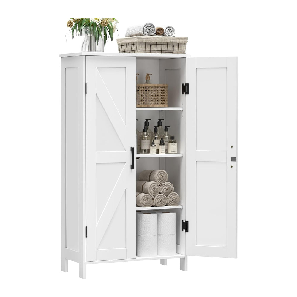 Homleke 43.3" H Farmhouse Bathroom Storage Cabinet with Adjustable Shelves