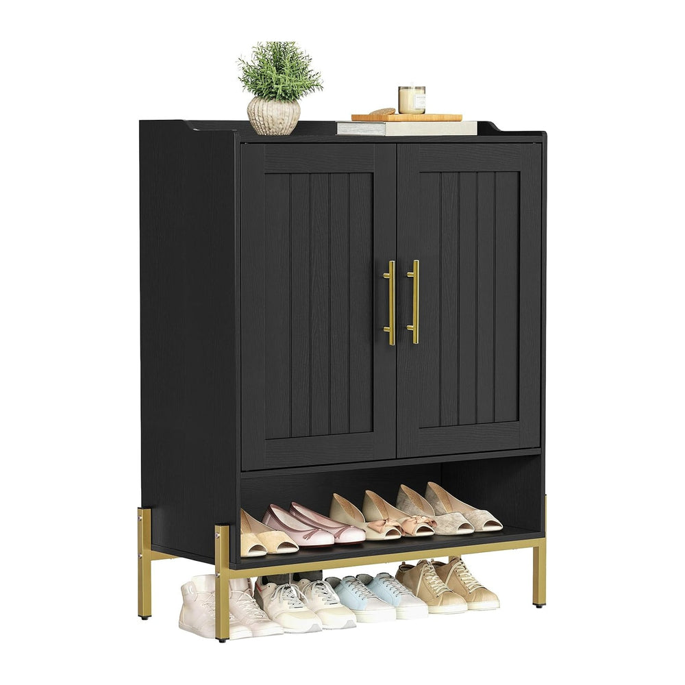 HOOBRO Shoe Cabinet, 5-Tier Shoe Storage Organizer with Doors, Wooden Shoe Ca...