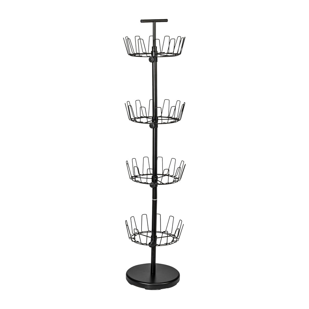 Household Essentials 4-Tier Shoe Storage Tree, Matte Black