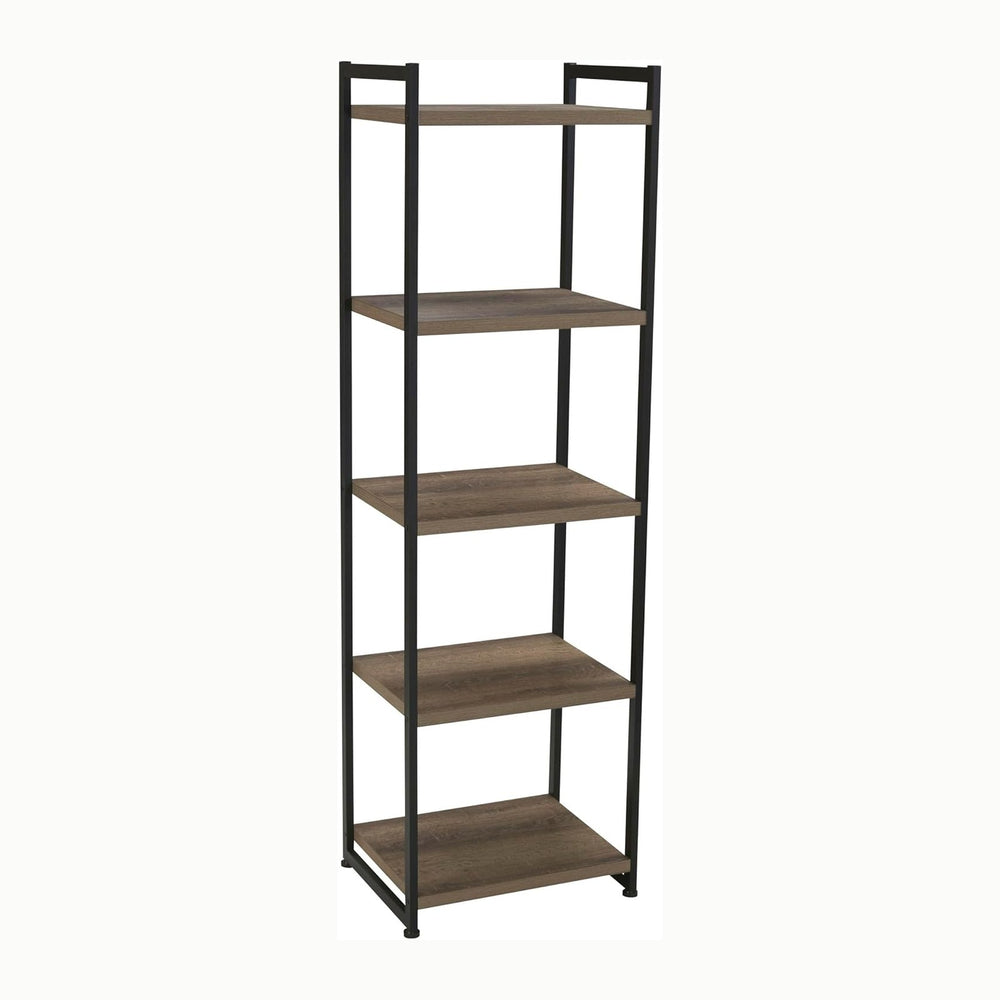 Household Essentials 5 Tier Storage Tower Metal, Grey Shelf – Black Frame, As...