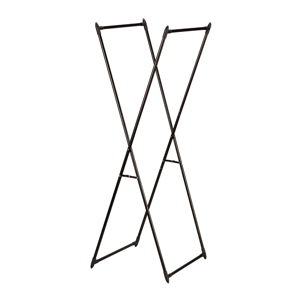 Household Essentials Valet Folding Clothes Rack, Strong Metal X-Frame, Chic D...