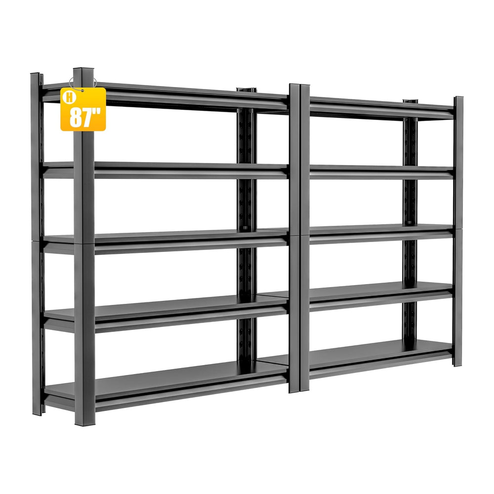 Hzdbhd 48" W Garage Shelving Unit, 5-Tier Metal Storage Shelves 2 Pack