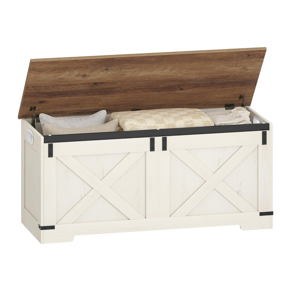 Hzuaneri 43" Farmhouse Storage Chest and Bench | 55 Gal | 330lb Seat