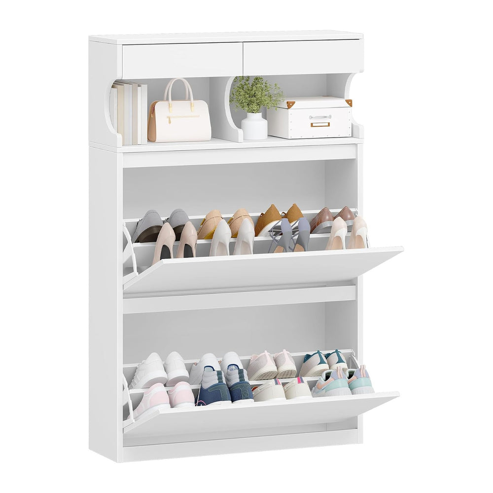 Hzuaneri Shoe Cabinet, Narrow Hidden Shoe Storage Cabinet for Entryway