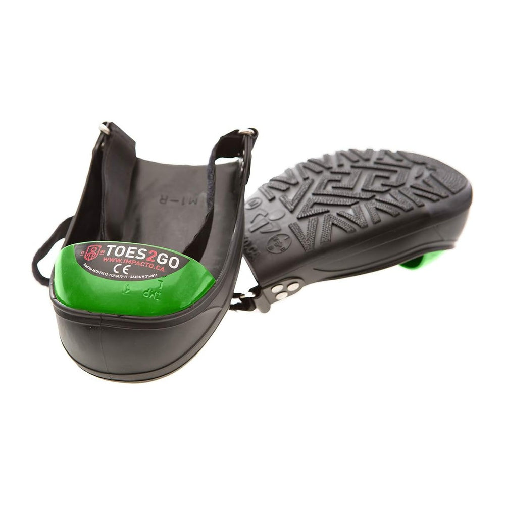 IMPACTO® TOES2GO Steel Toe Cap Overshoe Green Toe Lrg M13-16 - Protects Toe f...