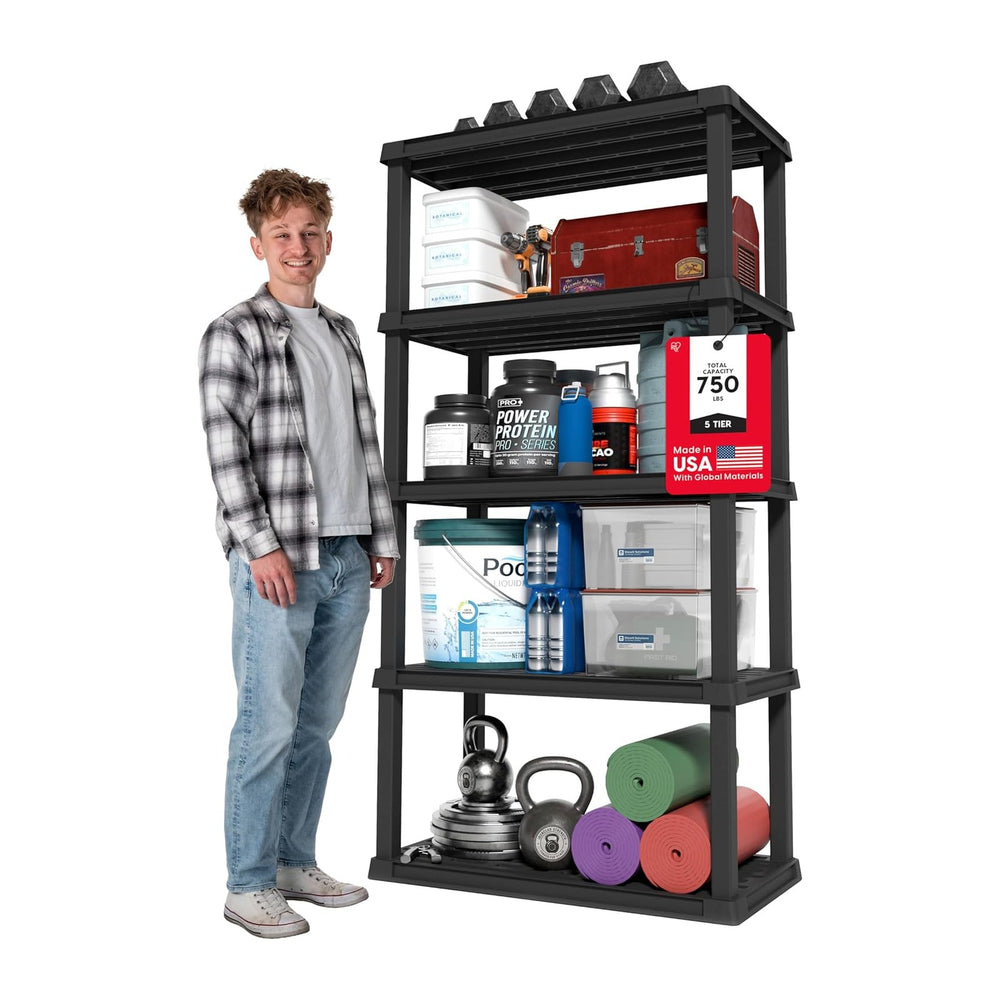 IRIS USA Plastic Storage Shelves |Made in USA| 73"H x 36"W x 18&quo...